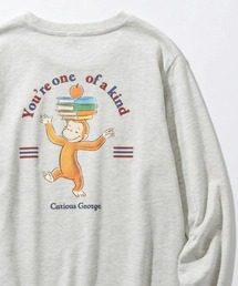2026AW Curious George/おさるのジョージ フロント バックプリント ワンポイント刺繍 長袖Tシャツ ロンT