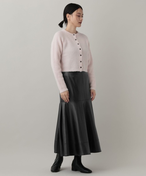 A part by（アパートバイ）の「フェイクレザーキリカエフレアスカート（スカート・レディース・ブラウン/ブラック・SMALL/MEDIUM）」の3枚目の写真