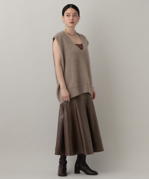 A part by（アパートバイ）の「フェイクレザーキリカエフレアスカート（スカート・レディース・ブラウン/ブラック・SMALL/MEDIUM）」の10枚目の写真