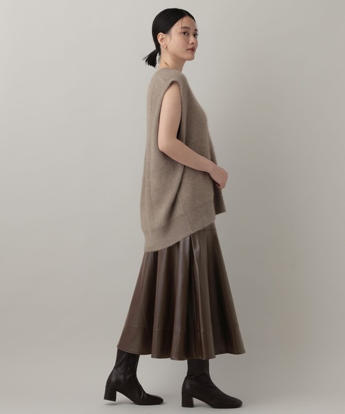 A part by（アパートバイ）の「フェイクレザーキリカエフレアスカート（スカート・レディース・ブラウン/ブラック・SMALL/MEDIUM）」の11枚目の写真