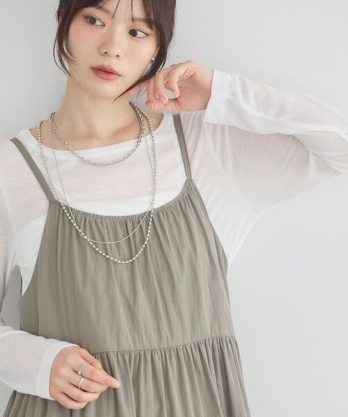 earth music&ecology(アースミュージックアンドエコロジー)の「シアープルオーバー(Tシャツ/カットソー・レディース・オフホワイト/オレンジ/ブラック・FREE)」の18枚目の写真