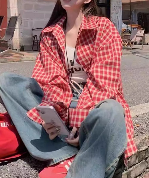 Vipoa(ヴィポア)の「Over vintage check shirt(シャツ/ブラウス・レディース・レッド・FREE)」の20枚目の写真