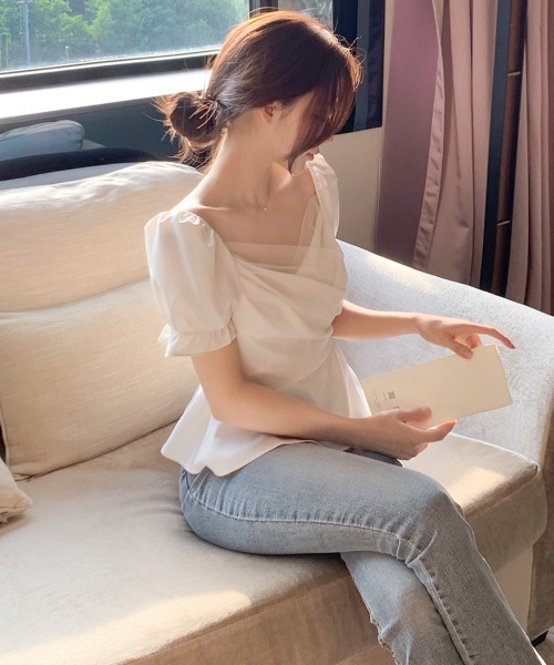 Aelina(エリナ)の「チュール切り替え半袖トップス(その他トップス・レディース・ピンク/ホワイト/ブラック・FREE)」の13枚目の写真