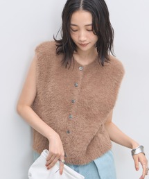 シャギー前開きベスト