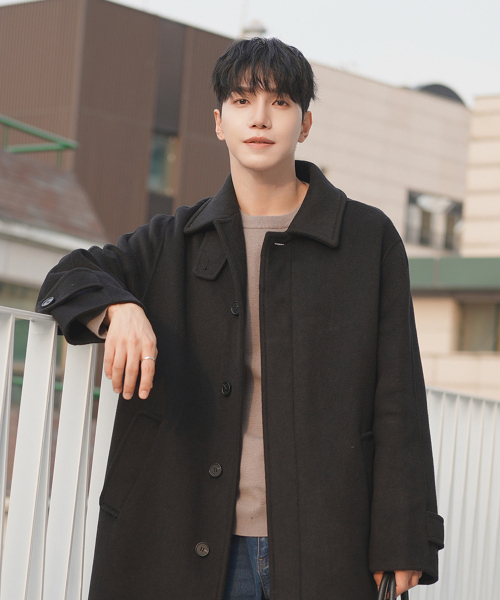 ADHOC(アドホック)の「男女共用セミオーバーバルマカンコート (ブラック) (HBAHCA1)(チェスターコート・メンズ・その他・FREE/100/95/105)」の3枚目の写真