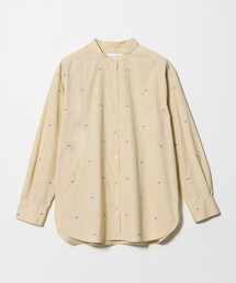 エンブロイダリーフラワー バンドカラー シャツ 26FW