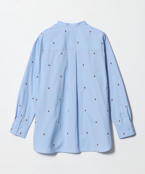 UNITED ARROWS(ユナイテッドアローズ)の「エンブロイダリーフラワー バンドカラー シャツ 26FW(シャツ/ブラウス・レディース・ライトブルー/オフホワイト/ベージュ・FREE)」の6枚目の写真