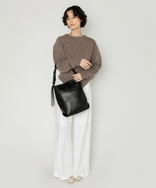 LE VERNIS(ル・ベルニ)の「LE VERNIS(ル・ベルニ)Woven handle bag(ハンドバッグ・レディース・ブラウン/ブラック・FREE)」の16枚目の写真