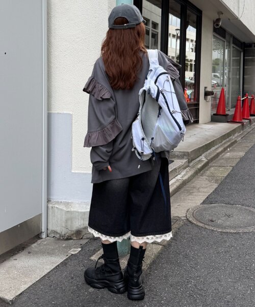 w closet(ダブルクローゼット)の「フリルジャケット(テーラードジャケット・レディース・ネイビー/ブラウン/グレー・MEDIUM/SMALL)」の22枚目の写真