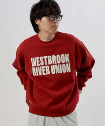 【FFEIN(フェイン)】ヘビーウエイト2段ロゴスウェット / スウェット クルーネック ロゴ刺繍 裏起毛 ユニセックス
