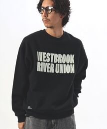 【FFEIN(フェイン)】ヘビーウエイト2段ロゴスウェット / スウェット クルーネック ロゴ刺繍 裏起毛 ユニセックス