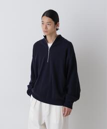 Ｙ /  [UNISEX] NONMULESING WOOL HALF ZIP KNIT PULLOVER