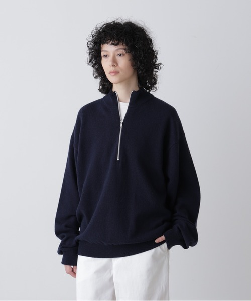 Y（ワイ）の「Ｙ /  [UNISEX] NONMULESING WOOL HALF ZIP KNIT PULLOVER（ニット/セーター・メンズ・ネイビー/ブラック・LARGE/MEDIUM）」の4枚目の写真