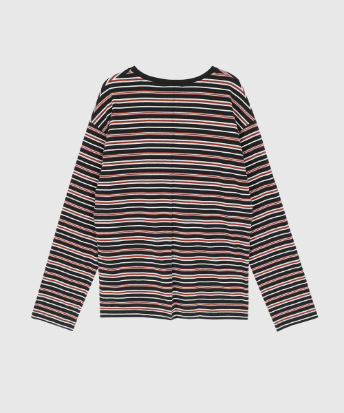 SIGREAT(シグレート)の「マルチストライプ オーバーサイズTシャツ ブラック(Tシャツ/カットソー・レディース・ブラック・FREE)」の4枚目の写真