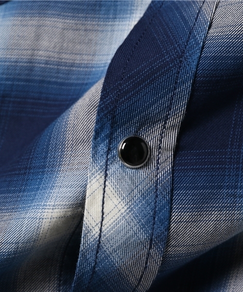 セール】オンブレチェックシャツ ウエスタンシャツ（シャツ/ブラウス