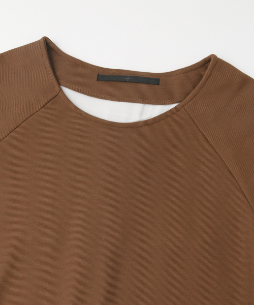 KBF+（ケービーエフプラス）の「KBF+ 裾シフォンカットソー（Tシャツ/カットソー・レディース・ネイビー/オレンジ系その他/チャコールグレー・ONE）」の7枚目の写真