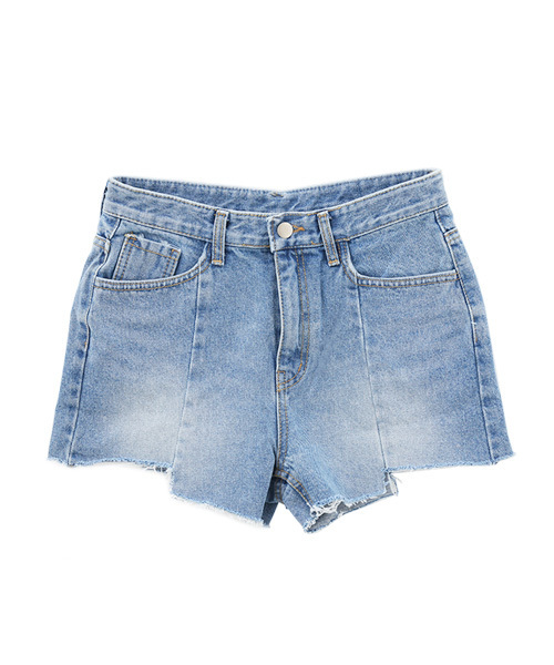 Luz Llena（ラズレナ）の「[綿100%]ランダム切替デニムショートパンツ（デニムパンツ・レディース・ブルー・SMALL/MEDIUM/LARGE）」の8枚目の写真