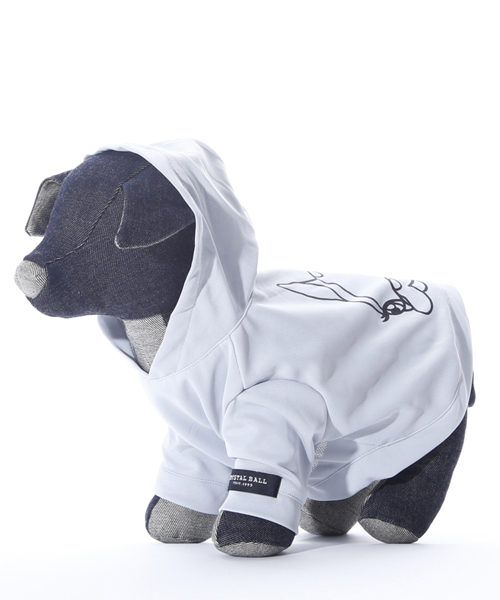 CRYSTAL BALL(クリスタルボール)の「Hippie sporty parka/犬用プリントパーカ(ペットウェア・レディース・ピンク/レッド/ブルー/イエロー系その他/ライトグレー・ONE SIZE)」の6枚目の写真