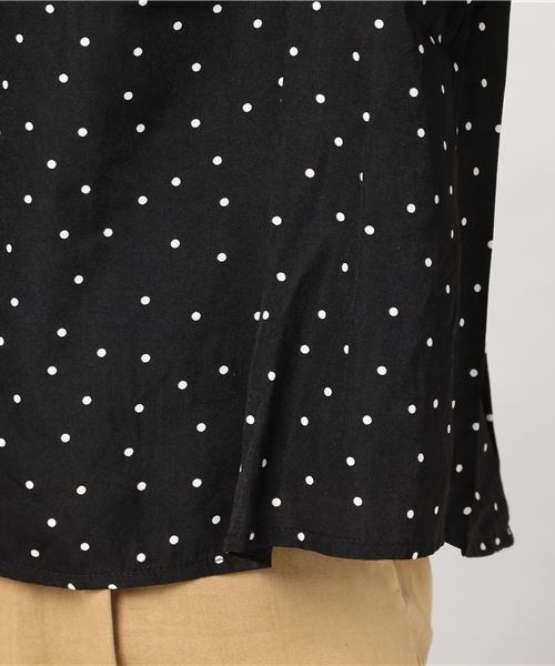 coca（coca）（コカ）の「ドット柄バルーンスリーブキーネックブラウス（シャツ/ブラウス・レディース・ブラック/ホワイト・ONE SIZE）」の10枚目の写真