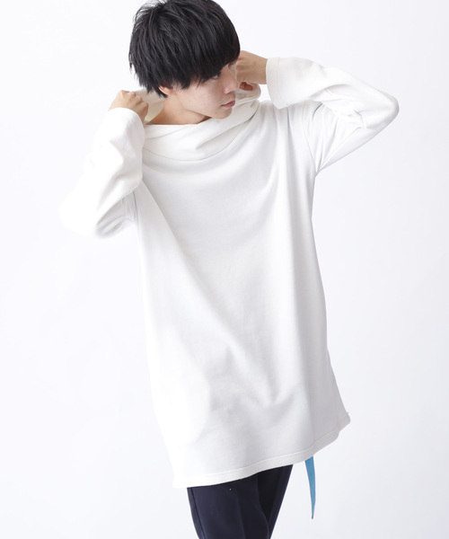 MONO-MART（モノマート）の「ロング丈オーバーサイズプルオーバーBIGパーカー(MONO-MART)（パーカー・メンズ・ブラック/ベージュ/ネイビー/オフホワイト/杢グレー/ヘザーチャコール・FREE）」の2枚目の写真