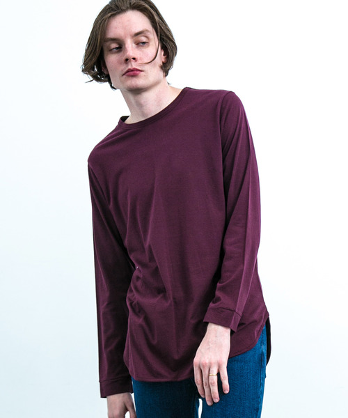 VANQUISH（ヴァンキッシュ）の「【VANQUISH】別注ドレープレーヨンレイヤードロングL/S Tシャツ（Tシャツ/カットソー・メンズ・ネイビー/ホワイト/ブラック/レンガ/バーガンディー・3/2/1）」の4枚目の写真