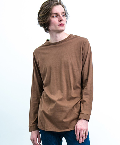 VANQUISH（ヴァンキッシュ）の「【VANQUISH】別注ドレープレーヨンレイヤードロングL/S Tシャツ（Tシャツ/カットソー・メンズ・ネイビー/ホワイト/ブラック/レンガ/バーガンディー・3/2/1）」の5枚目の写真