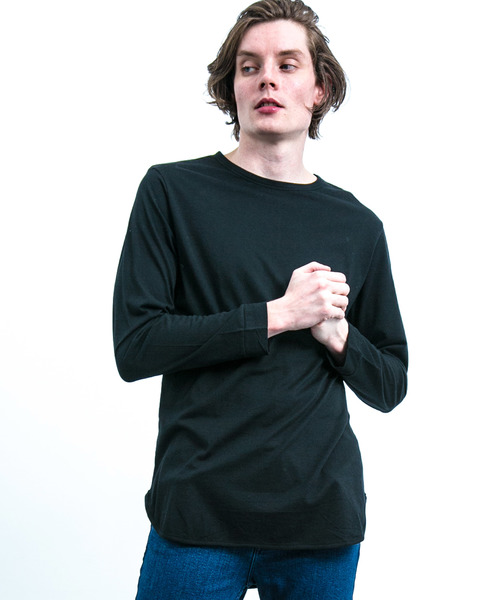 VANQUISH（ヴァンキッシュ）の「【VANQUISH】別注ドレープレーヨンレイヤードロングL/S Tシャツ（Tシャツ/カットソー・メンズ・ネイビー/ホワイト/ブラック/レンガ/バーガンディー・3/2/1）」の3枚目の写真