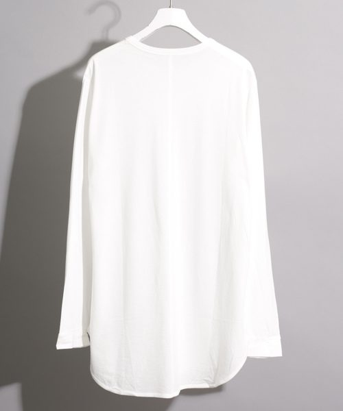 VANQUISH（ヴァンキッシュ）の「【VANQUISH】別注ドレープレーヨンレイヤードロングL/S Tシャツ（Tシャツ/カットソー・メンズ・ネイビー/ホワイト/ブラック/レンガ/バーガンディー・3/2/1）」の6枚目の写真