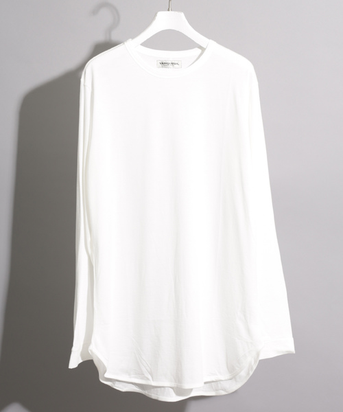 VANQUISH（ヴァンキッシュ）の「【VANQUISH】別注ドレープレーヨンレイヤードロングL/S Tシャツ（Tシャツ/カットソー・メンズ・ネイビー/ホワイト/ブラック/レンガ/バーガンディー・3/2/1）」の14枚目の写真
