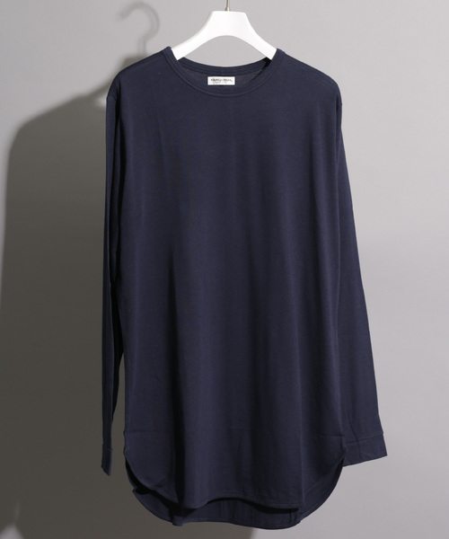 VANQUISH（ヴァンキッシュ）の「【VANQUISH】別注ドレープレーヨンレイヤードロングL/S Tシャツ（Tシャツ/カットソー・メンズ・ネイビー/ホワイト/ブラック/レンガ/バーガンディー・3/2/1）」の12枚目の写真