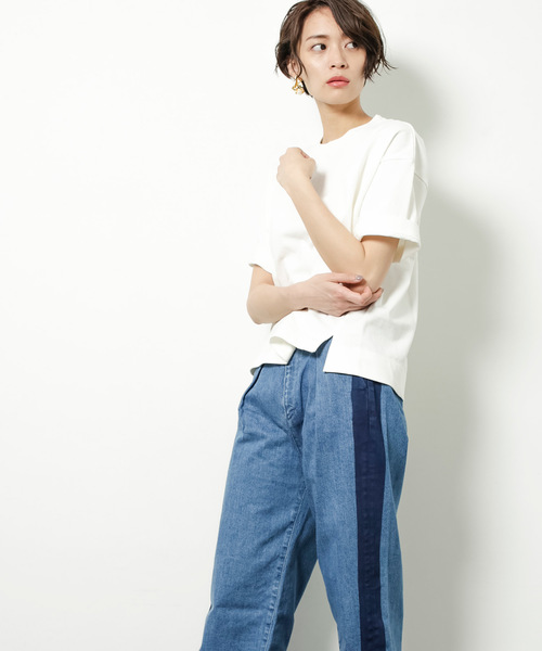 STUDIOUS（ステュディオス）の「【STUDIOUS】サイドラインワイドデニム（デニムパンツ・レディース・サックスブルー/ブルー・1/0）」の10枚目の写真