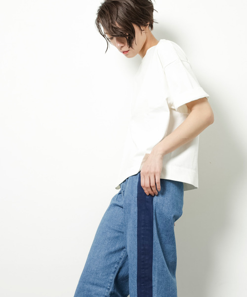 STUDIOUS（ステュディオス）の「【STUDIOUS】サイドラインワイドデニム（デニムパンツ・レディース・サックスブルー/ブルー・1/0）」の9枚目の写真
