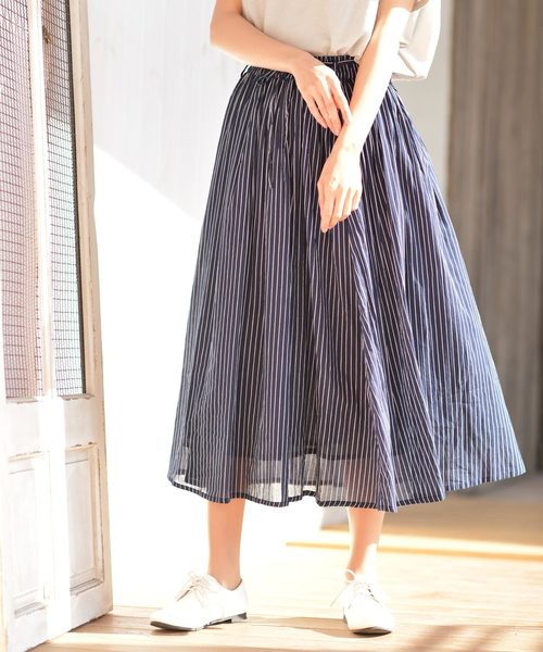 rps（アールピーエス）の「コットンボイルプリントふんわりスカート（スカート・レディース・ネイビー/オフホワイト/ダークネイビー/ブルー系その他2・M）」の2枚目の写真