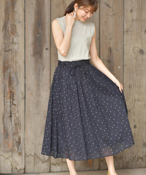 rps（アールピーエス）の「コットンボイルプリントふんわりスカート（スカート・レディース・ネイビー/オフホワイト/ダークネイビー/ブルー系その他2・M）」の3枚目の写真