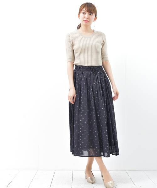 rps（アールピーエス）の「コットンボイルプリントふんわりスカート（スカート・レディース・ネイビー/オフホワイト/ダークネイビー/ブルー系その他2・M）」の13枚目の写真