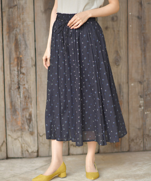 rps（アールピーエス）の「コットンボイルプリントふんわりスカート（スカート・レディース・ネイビー/オフホワイト/ダークネイビー/ブルー系その他2・M）」の6枚目の写真