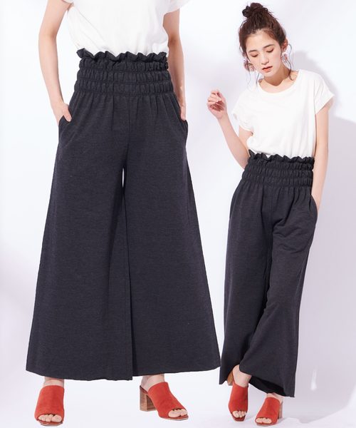 CIAOPANIC(チャオパニック)の「ウエストギャザーイージーパンツ(その他パンツ・レディース・チャコールグレー/ライトベージュ・FREE)」の1枚目の写真