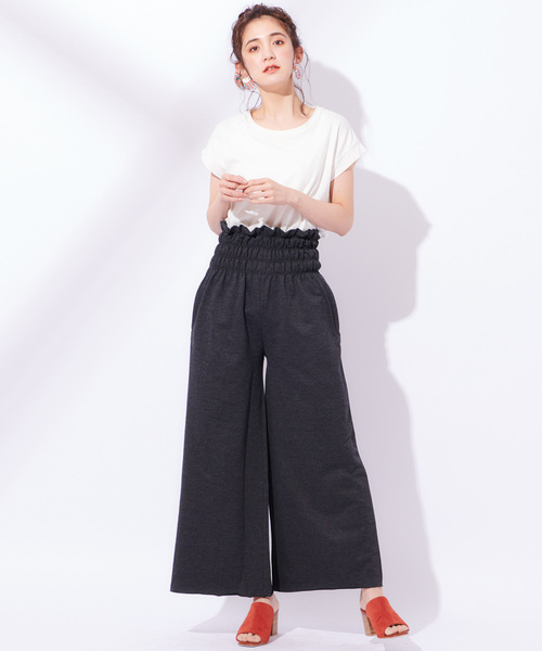 CIAOPANIC(チャオパニック)の「ウエストギャザーイージーパンツ(その他パンツ・レディース・チャコールグレー/ライトベージュ・FREE)」の10枚目の写真
