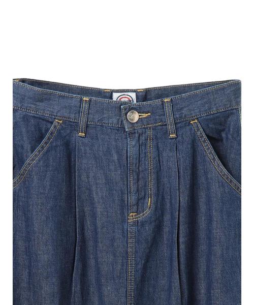 Green Parks(グリーンパークス)の「WR スリット入りデニムスカート(デニムスカート・レディース・ライトインディゴブルー/インディゴブルー・M/L)」の9枚目の写真