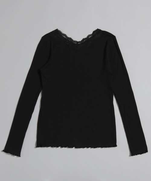 PAGEBOY（ページボーイ）の「レースロングスリーブトップス（Tシャツ/カットソー・レディース・ライトグレー/ブラック/オフホワイト/グレー/ブラウン・FREE）」の9枚目の写真