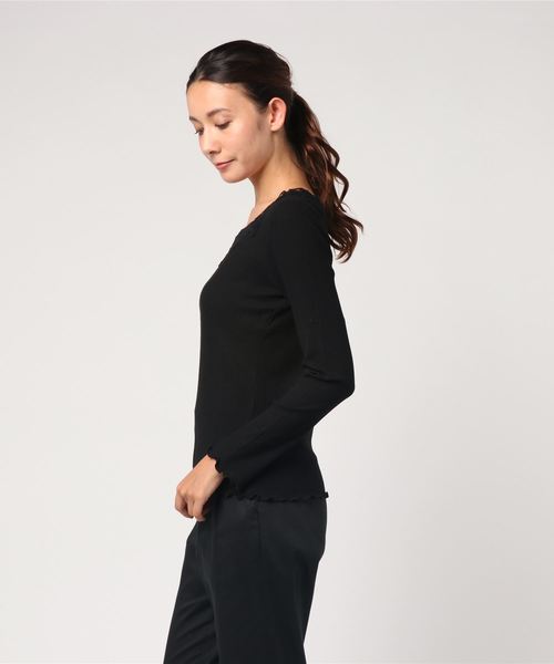 PAGEBOY（ページボーイ）の「レースロングスリーブトップス（Tシャツ/カットソー・レディース・ライトグレー/ブラック/オフホワイト/グレー/ブラウン・FREE）」の6枚目の写真