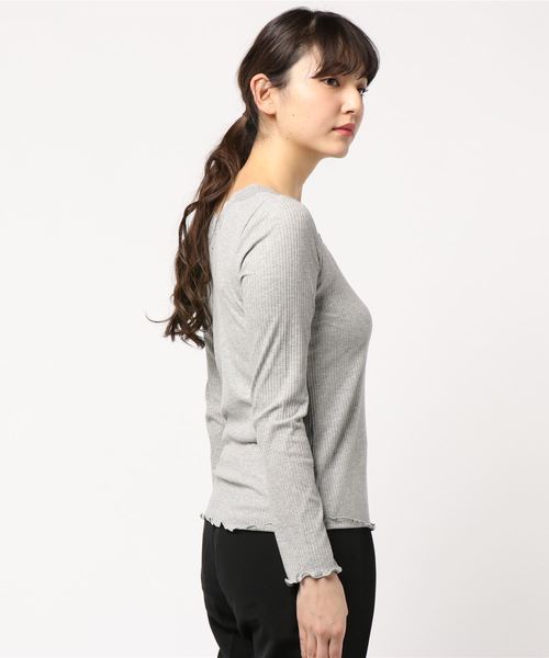 PAGEBOY（ページボーイ）の「レースロングスリーブトップス（Tシャツ/カットソー・レディース・ライトグレー/ブラック/オフホワイト/グレー/ブラウン・FREE）」の7枚目の写真