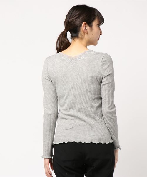 PAGEBOY（ページボーイ）の「レースロングスリーブトップス（Tシャツ/カットソー・レディース・ライトグレー/ブラック/オフホワイト/グレー/ブラウン・FREE）」の22枚目の写真