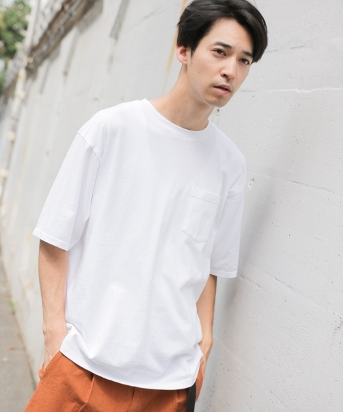 niko and...（ニコアンド）の「オーバーダイポケット付きTシャツ（Tシャツ/カットソー・メンズ・ホワイト/ベージュ/パープル/ネイビー/ピンク/グリーン・MEDIUM/LARGE）」の2枚目の写真