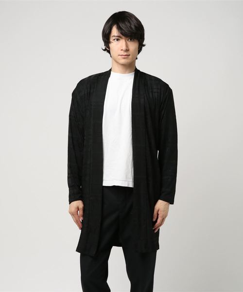 おしゃれスタ(オシャレスタ)の「グレンチェックショールガウン(SS)(その他アウター・メンズ・ブラック/グレー・M/L)」の5枚目の写真