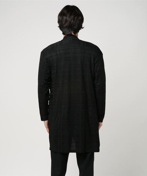 おしゃれスタ(オシャレスタ)の「グレンチェックショールガウン(SS)(その他アウター・メンズ・ブラック/グレー・M/L)」の4枚目の写真