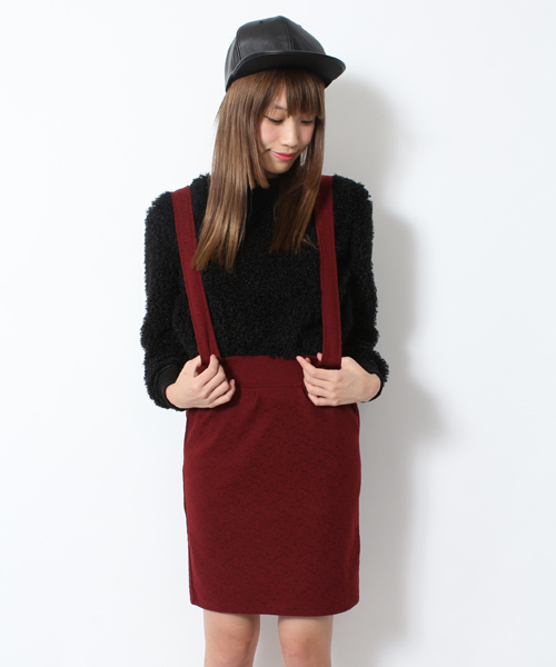 WEGO（ウィゴー）の「WEGO/サスペンダー付きコクーンスカート（スカート・レディース・ホワイト/ブラック/ネイビー/ダークグリーン/ワイン・FREE）」の5枚目の写真