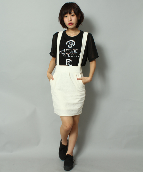 WEGO（ウィゴー）の「WEGO/サスペンダー付きコクーンスカート（スカート・レディース・ホワイト/ブラック/ネイビー/ダークグリーン/ワイン・FREE）」の22枚目の写真