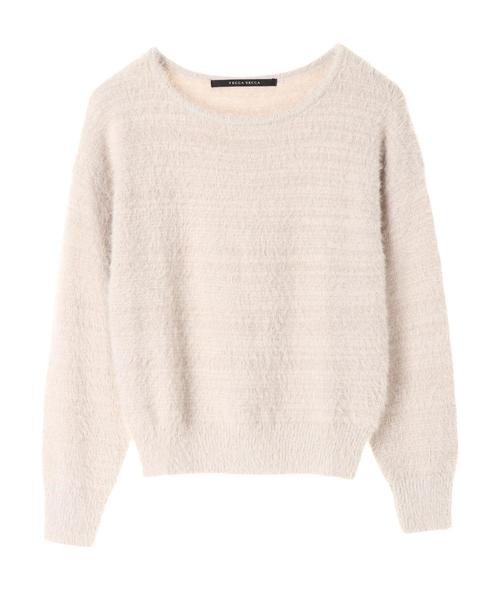 YECCA VECCA（イェッカヴェッカ）の「・ラメフェザーニットプルオーバー（ニット/セーター・レディース・ベージュ/パープル/グリーン/ライトベージュ・FREE）」の6枚目の写真