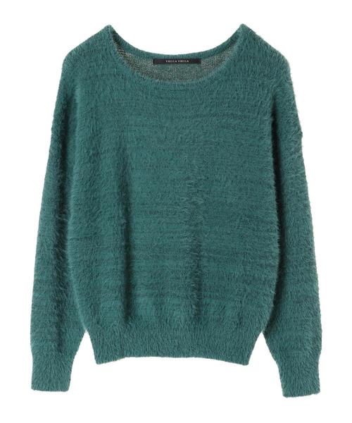 YECCA VECCA（イェッカヴェッカ）の「・ラメフェザーニットプルオーバー（ニット/セーター・レディース・ベージュ/パープル/グリーン/ライトベージュ・FREE）」の10枚目の写真